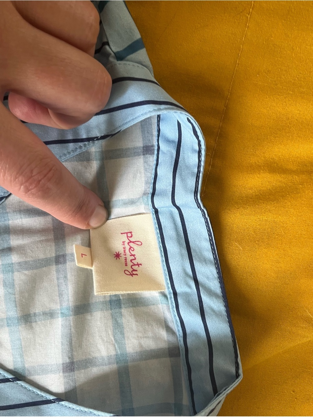 Plenty by Tracy Reese Light Blue and Black Striped Dress Shirt - Picture 2 of 3